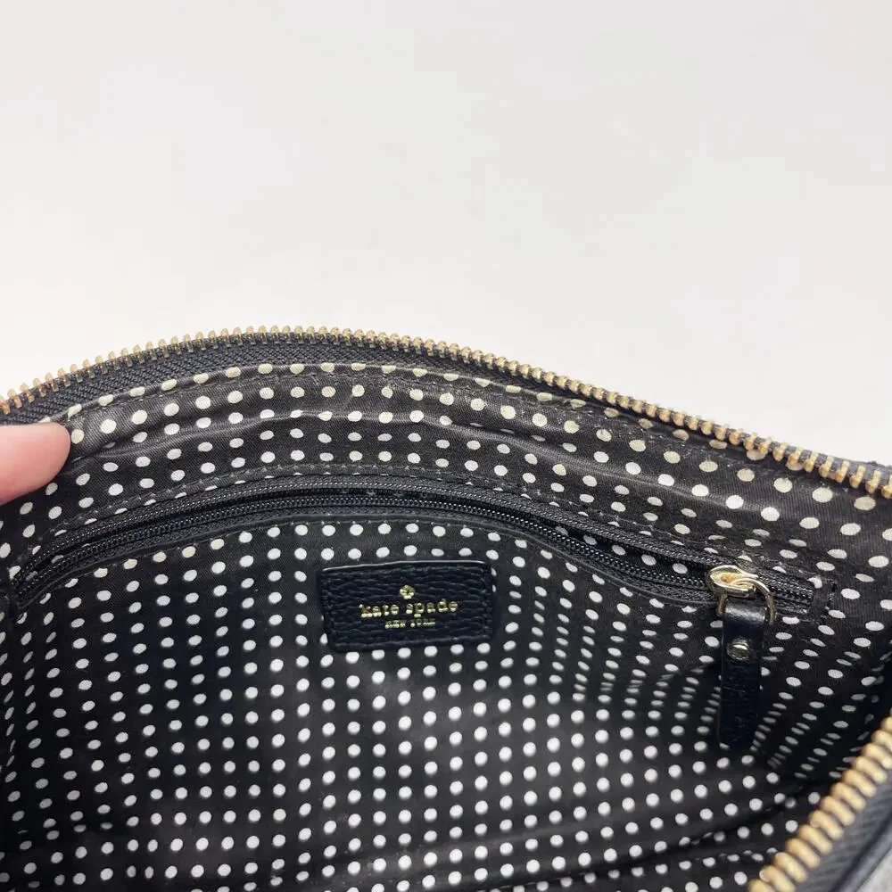 Kate Spade Black Berkshire Road Adela Shoulder Bag Chain Link Pebble Leather